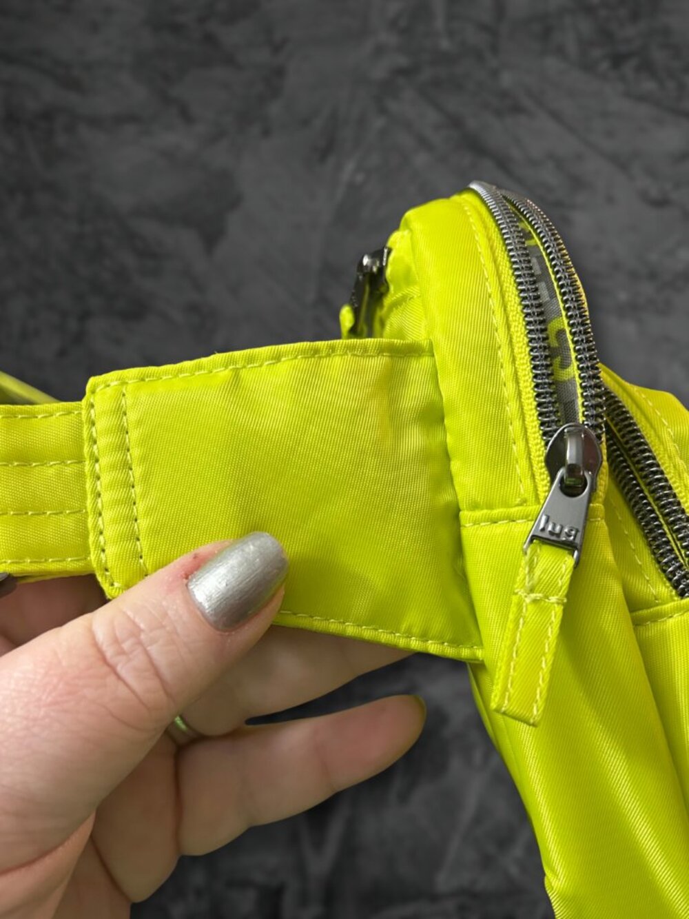 Lug Classic Quilted Belt Bag Crossbody Double Back in Lemon Lime Green - Picture 5 of 15